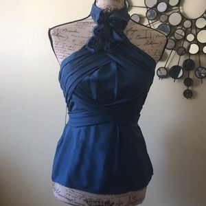 Bebe blue halter top